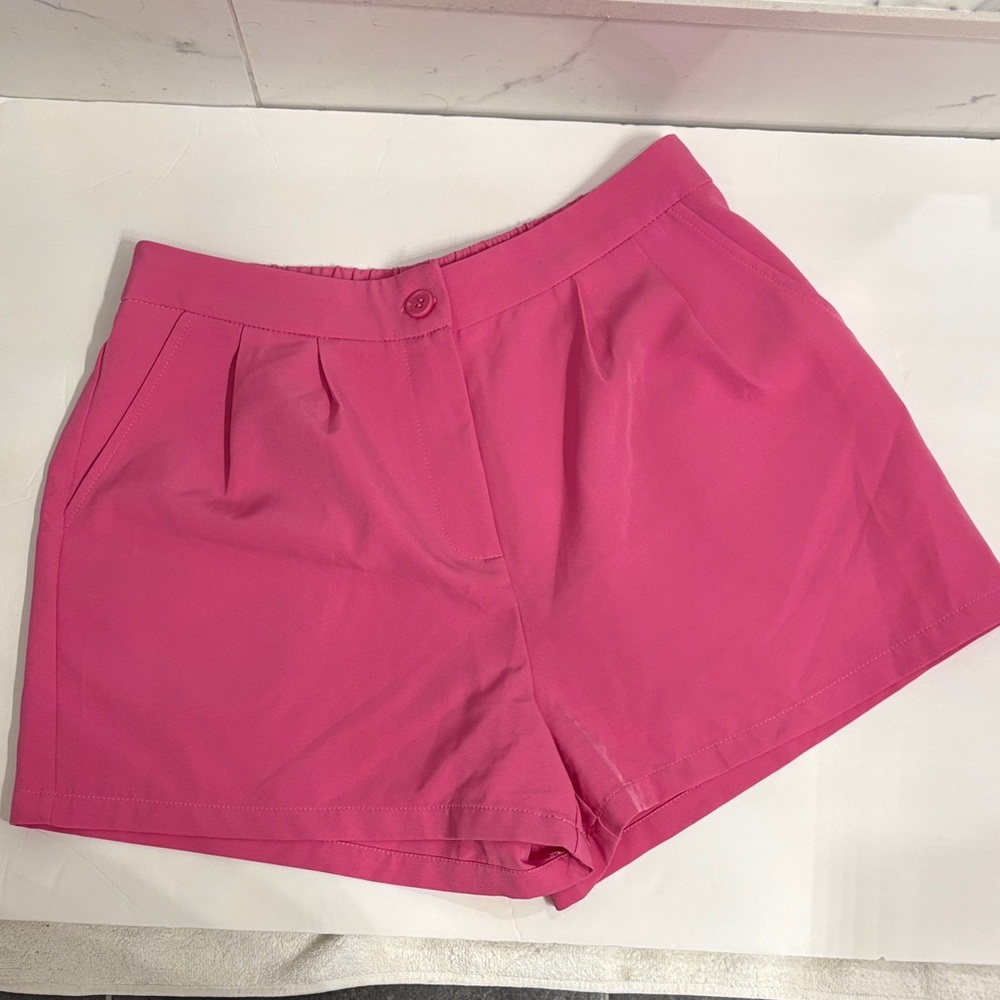 Sincerely Jules Bright Pink High Waist Tailored Shorts